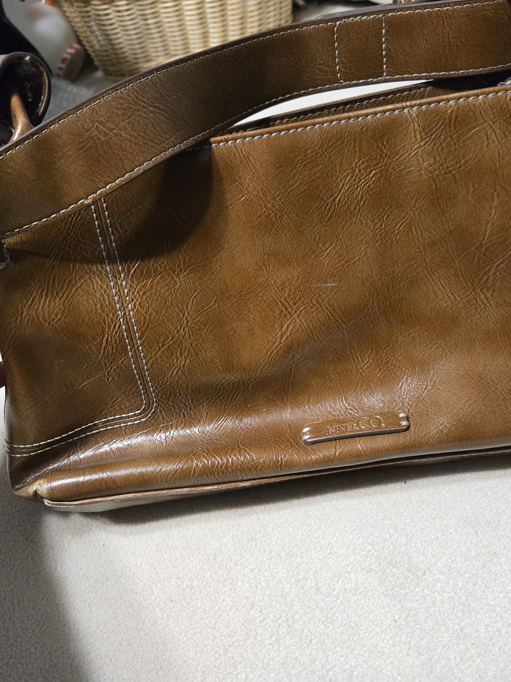 Nine & Co. Cognac Brown Leather Shoulder Bag